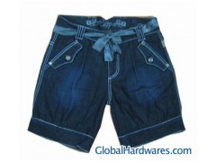 Demin shorts with ribbon图1