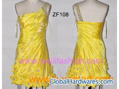 Short Applique Pleated Beading Satin Dresses图1