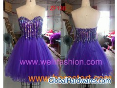 Short Beading Net Prom Dresses图1