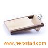 Turnover Compact  Bamboo Wooden Thumb Drive , Eco-friendly