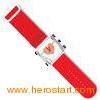 Red Novelty Leather Stamp Watch Unisex Automatic Quartz Wri