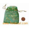 Monogrammed Jewelry Drawstring Pouch Green Organza Pouch Fo