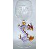 Pyrex Glass Hand Blown Glass Goblets Art With Colored Drago