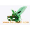 Customized Gorgeous Green Feather Masquerade Mask For Women