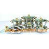 12 PC Polish Stainless Steel Cookware Sets with Golden SS H