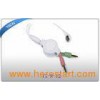 0.8M cable 3.5MM plug stereo retractable earphone / earbuds
