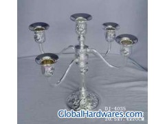 Zinc-alloy silver-plated candle holder