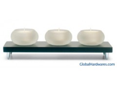 Candles with Wooden Candle Holder