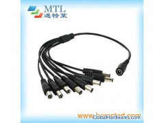 DC power splitter cable 1 male to 8 female