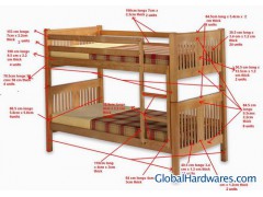 Solid Pine Wood Bunk Bed